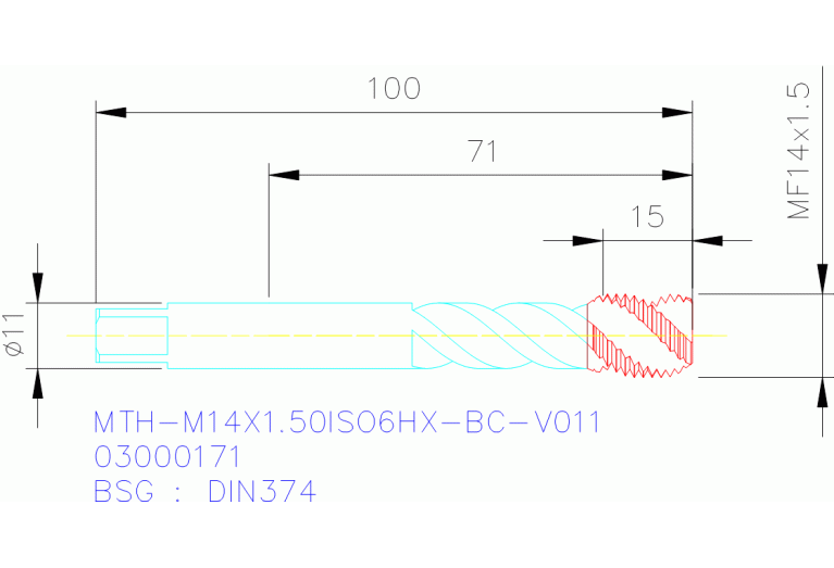 MTH-M14X1.50ISO6HX-BC-V011