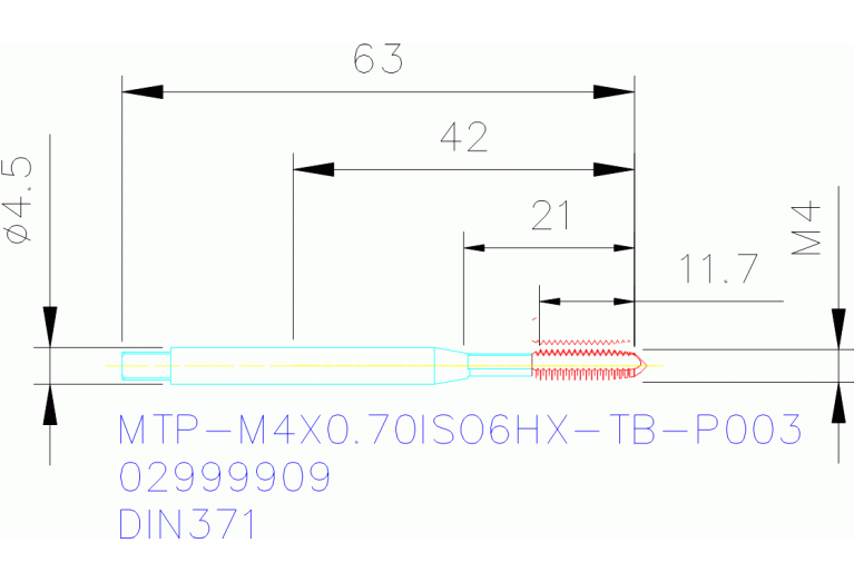 MTP-M4X0.70ISO6HX-TB-P003