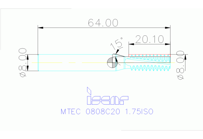 MTEC 0808C20 1.75ISO IC908