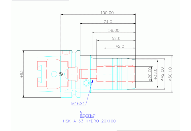 HSK A63 HYDRO 20X100