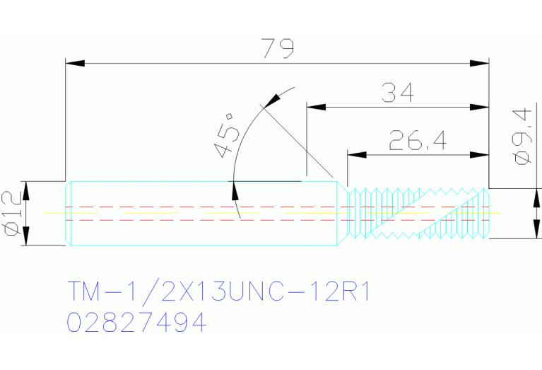 TM-1/2X13UNC-12R1