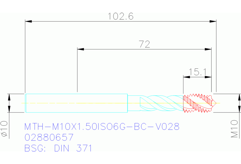 MTH-M10X1.50ISO6G-BC-V028