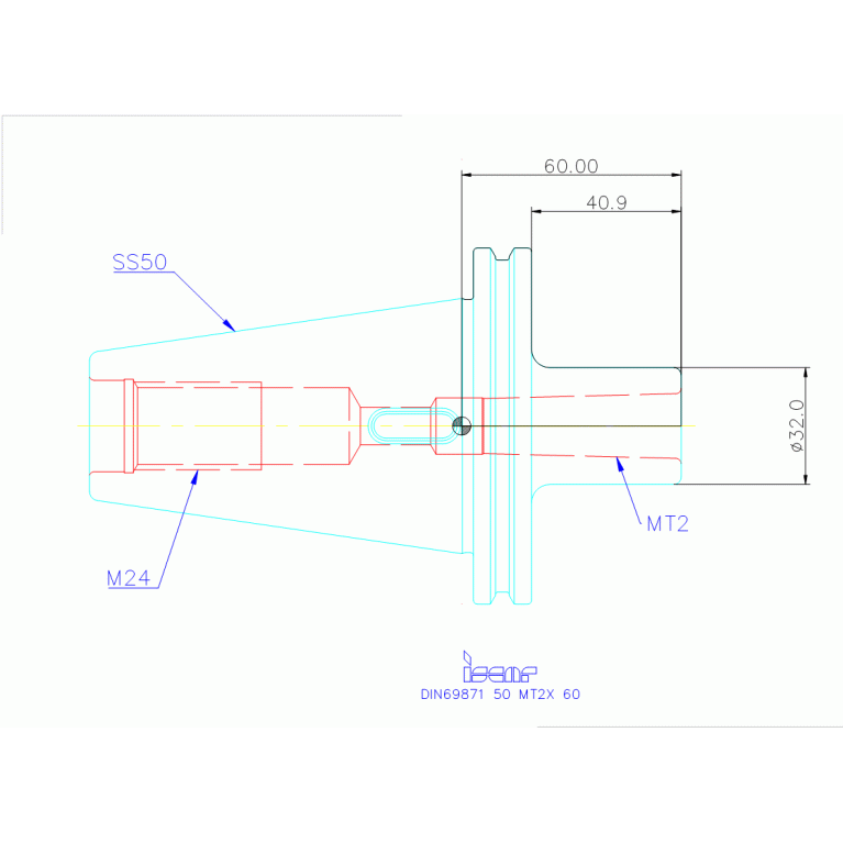 DIN69871 50 MT2X 60