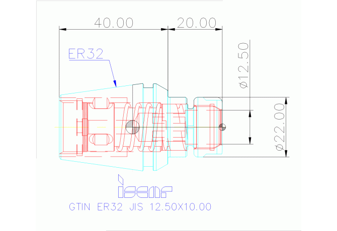 GTIN ER32 JIS 12.50X10.00