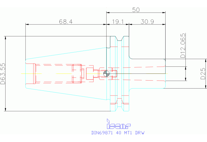 DIN69871 40 MT1 DRW