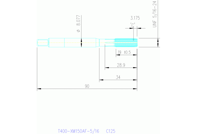 T400-XM150AF-5/16 C125