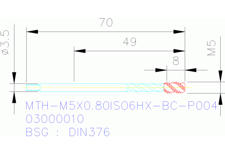 MTH-M5X0.80ISO6HX-BC-P004