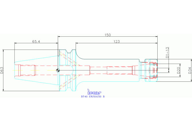 BT40 ER20X150 B