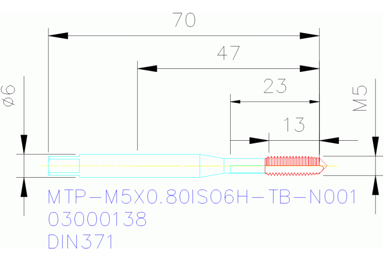 MTP-M5X0.80ISO6H-TB-N001