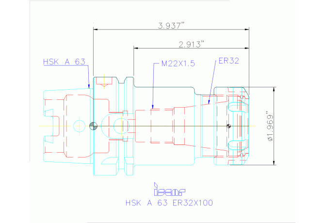 HSK A63 ER32X100