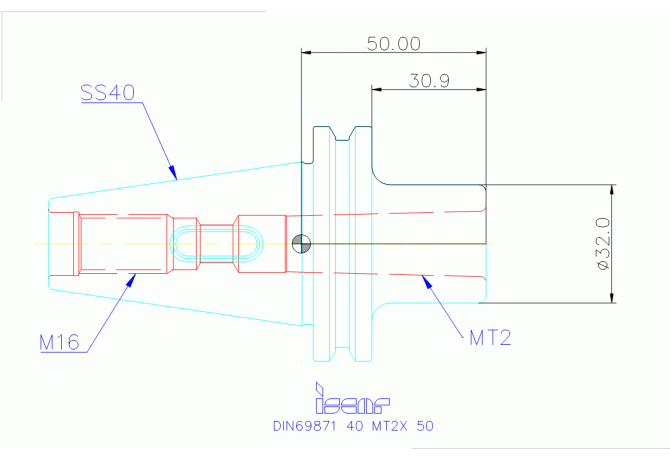 DIN69871 40 MT2X 50