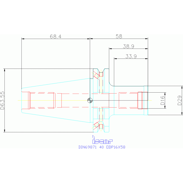 DIN69871 40 ODP16X58