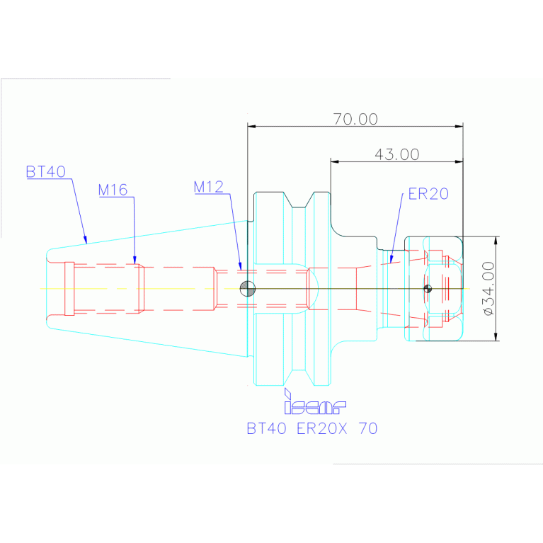 BT40 ER20X 70
