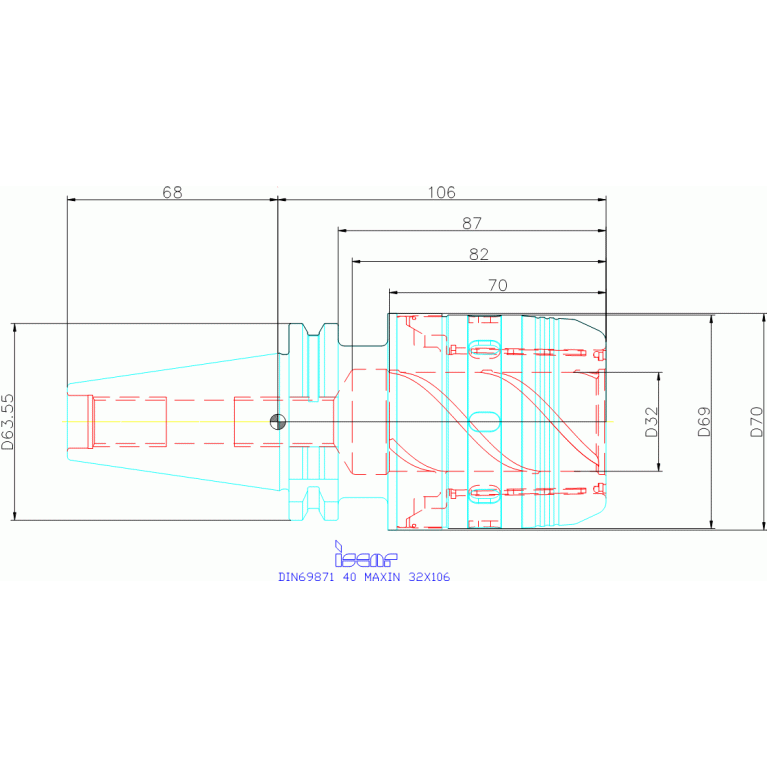 DIN69871 40 MAXIN 32X106