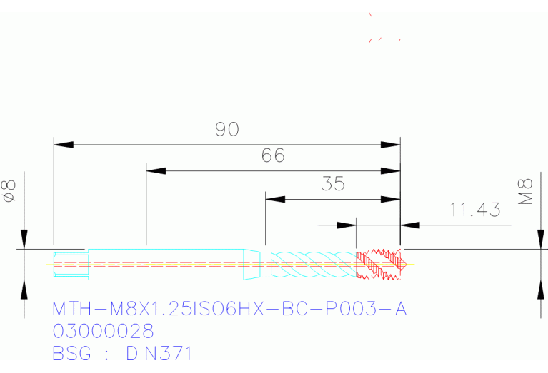 MTH-M8X1.25ISO6HX-BC-P003-A