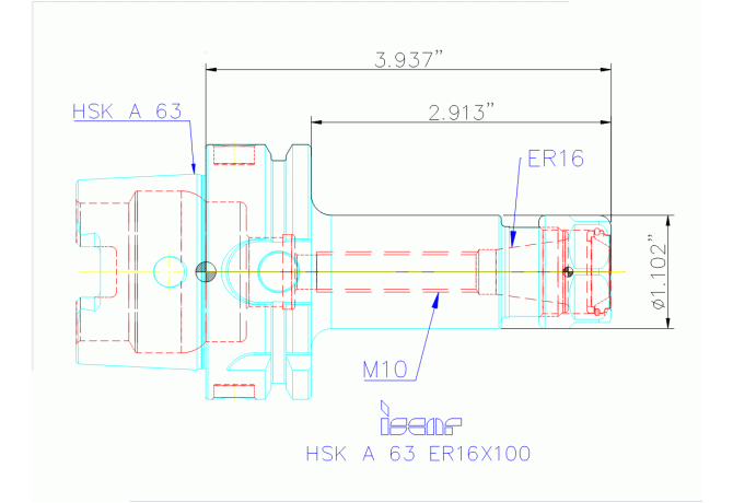 HSK A63 ER16X100