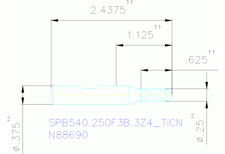 SPB540.250F3B.3Z4 TICN