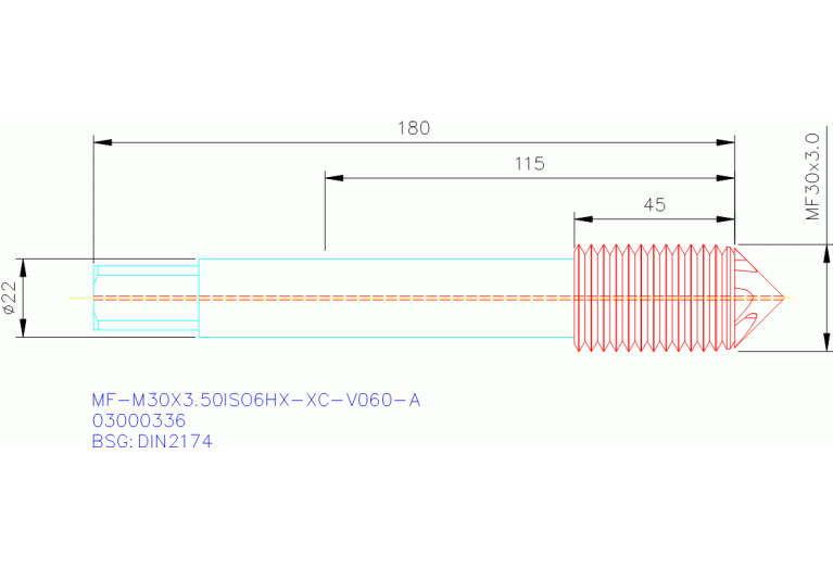 MF-M30X3.50ISO6HX-XC-V060-A