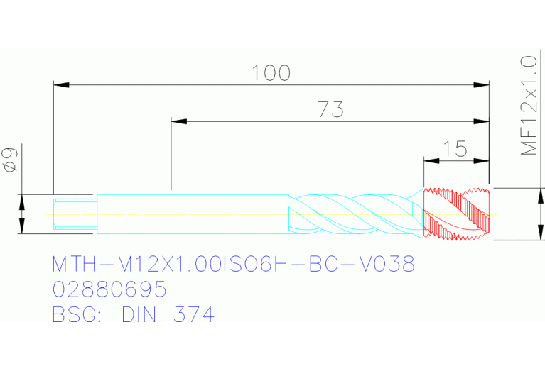 MTH-M12X1.00ISO6H-BC-V038
