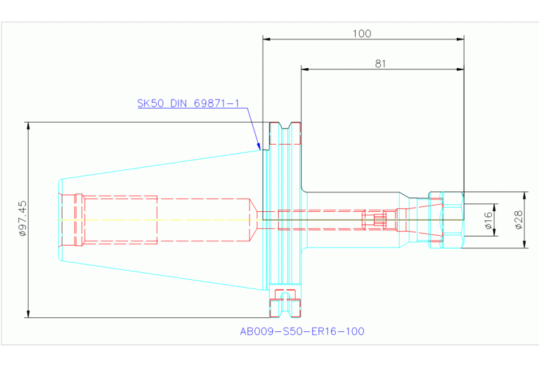 AB009-S50-ER16-100