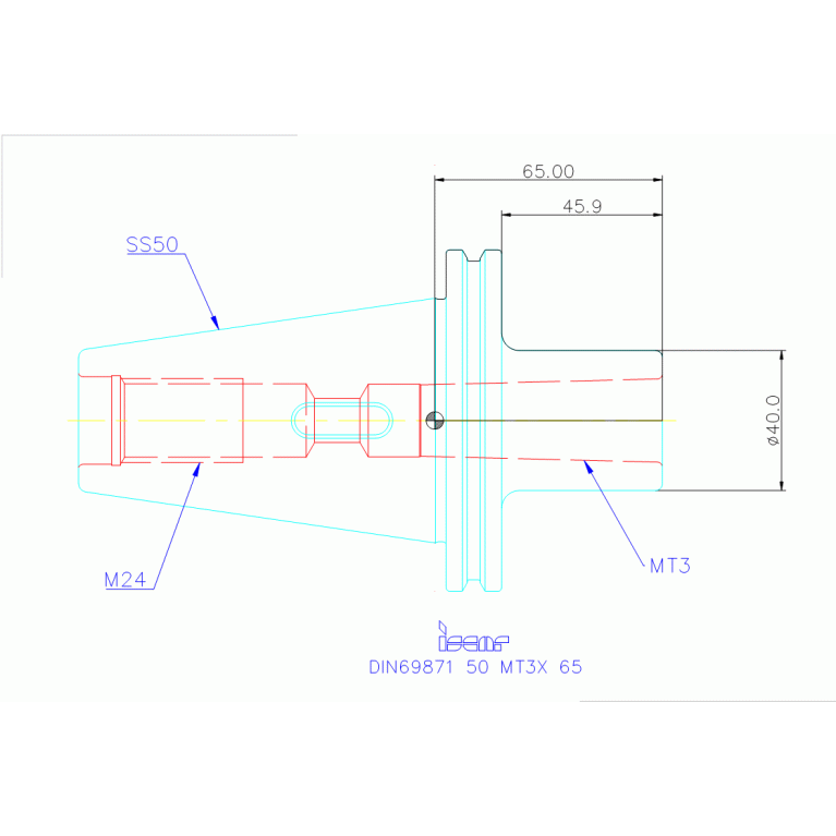 DIN69871 50 MT3X 65