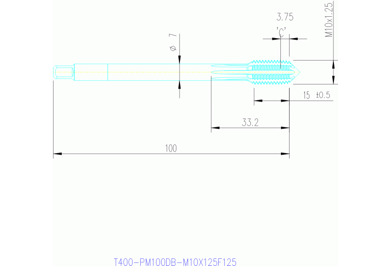 T400-PM100DB-M10X125F125