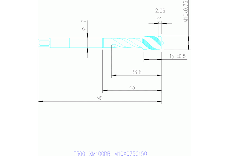 T300-XM100DB-M10X075C110
