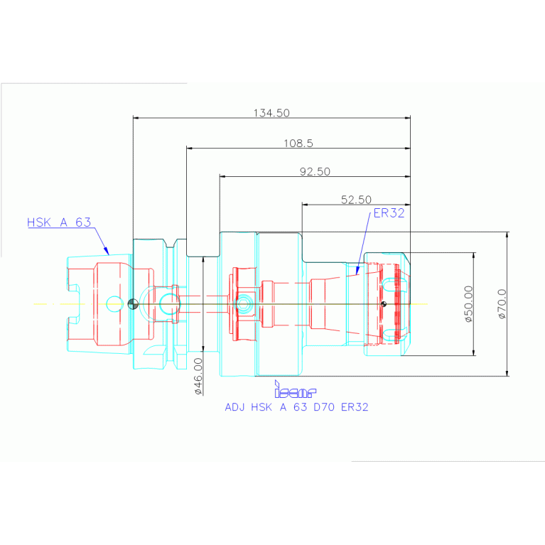 ADJ HSK A 63 D70 ER32