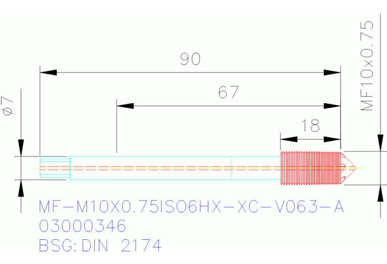 MF-M10X0.75ISO6HX-XC-V063-A
