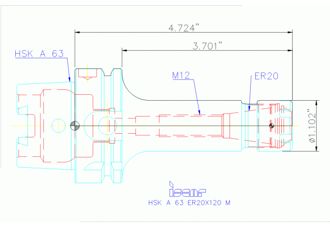 HSK A63 ER20X120M