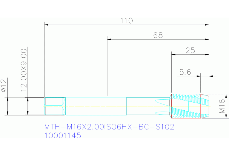 MTH-M16X2.00ISO6HX-BC-S102
