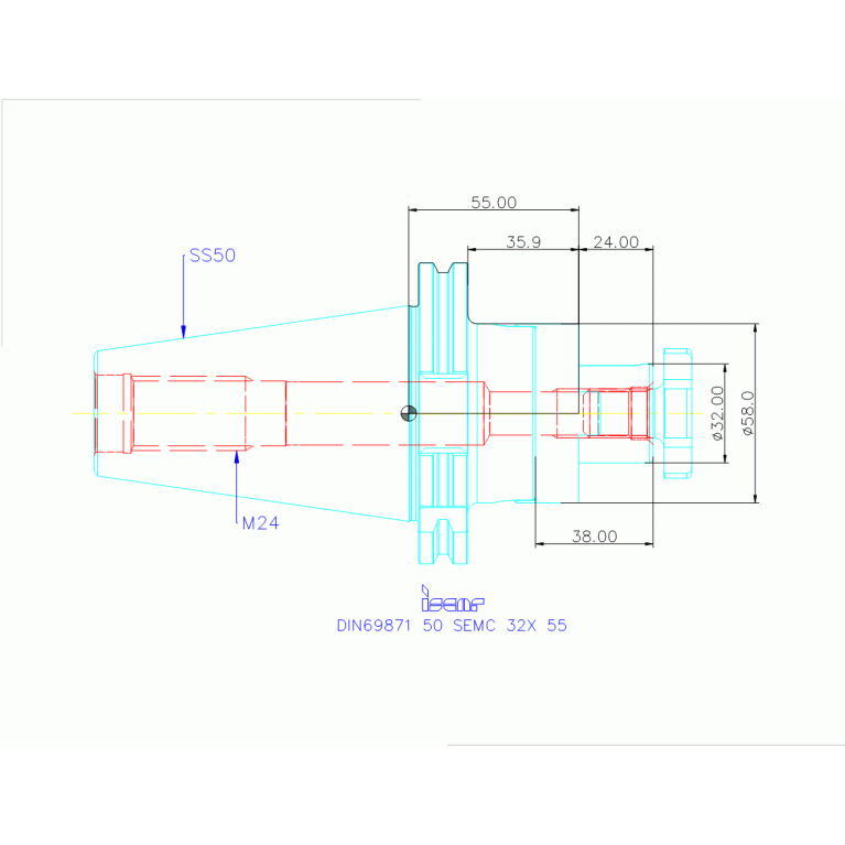DIN69871 50 SEMC 32X 55