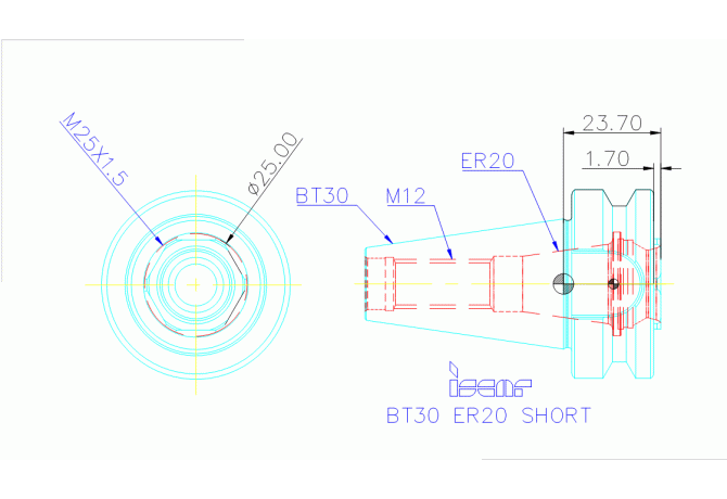 BT30 ER20 SHORT