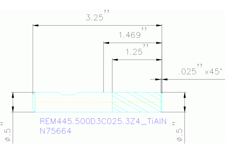 REM445.500D3C025.3Z4 TIALN