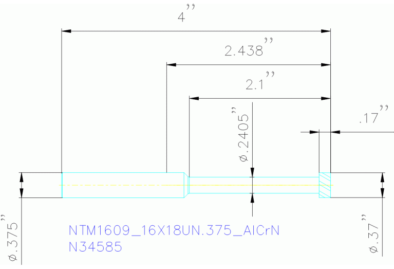 NTM1609/16X18UN.375 ALCRN