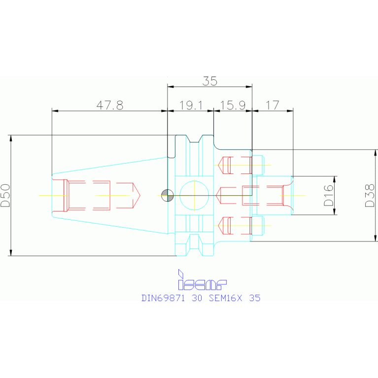 DIN69871 30 SEM16X 35