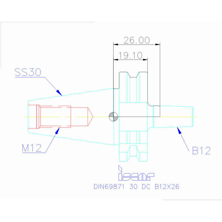 DIN69871 30 DC B12X26