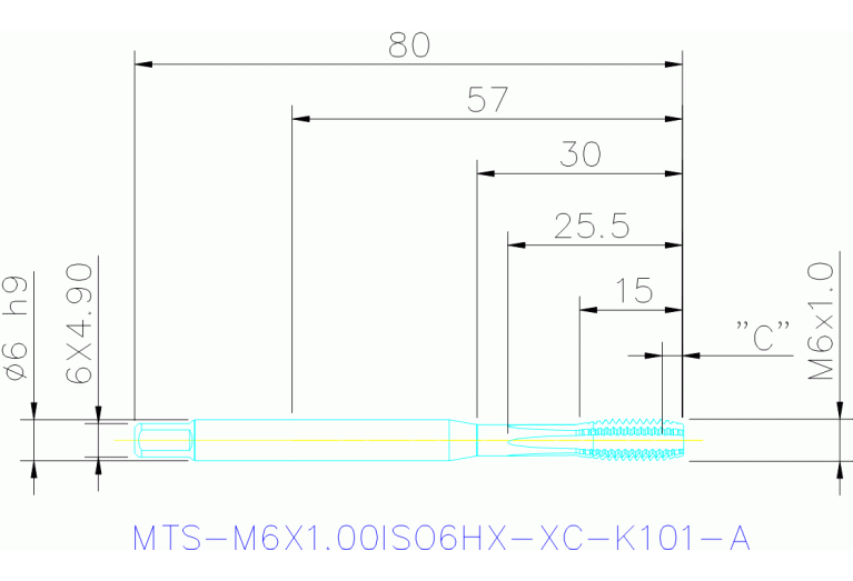 MTS-M6X1.00ISO6HX-XC-K101-A
