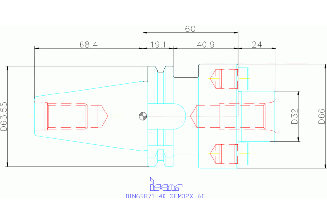 DIN69871 40 SEM32X 60