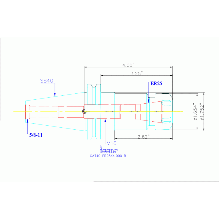 CAT40 ER25X4.000 B