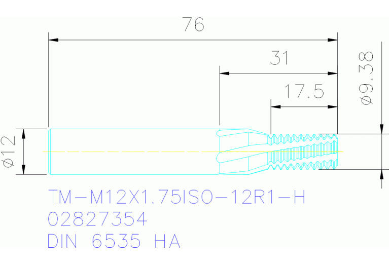 TM-M12X1.75ISO-12R1-H