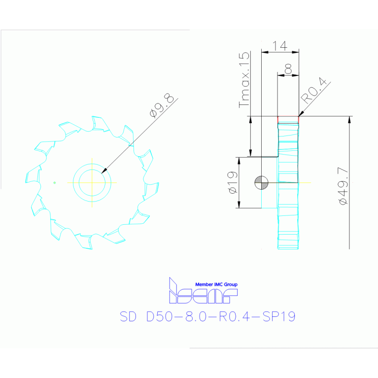 SD D50-8.0-R0.4-SP19 IC908