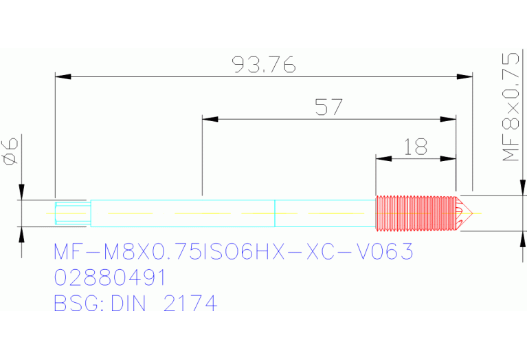 MF-M8X0.75ISO6HX-XC-V063