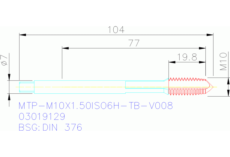MTP-M10X1.50ISO6H-TB-V008
