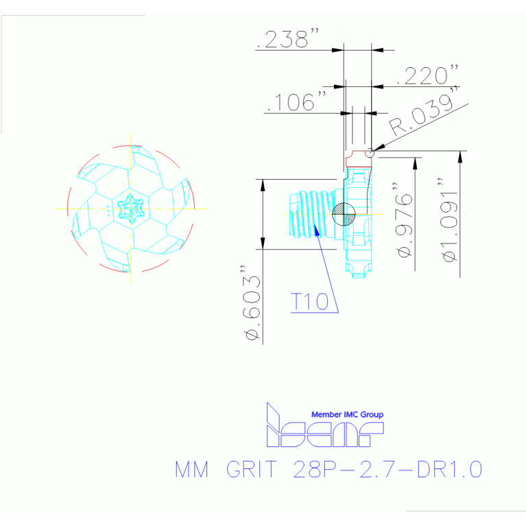 MM GRIT 28P-2.7-DR1.0 IC908