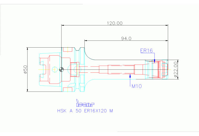 HSK A 50 ER16X120 M