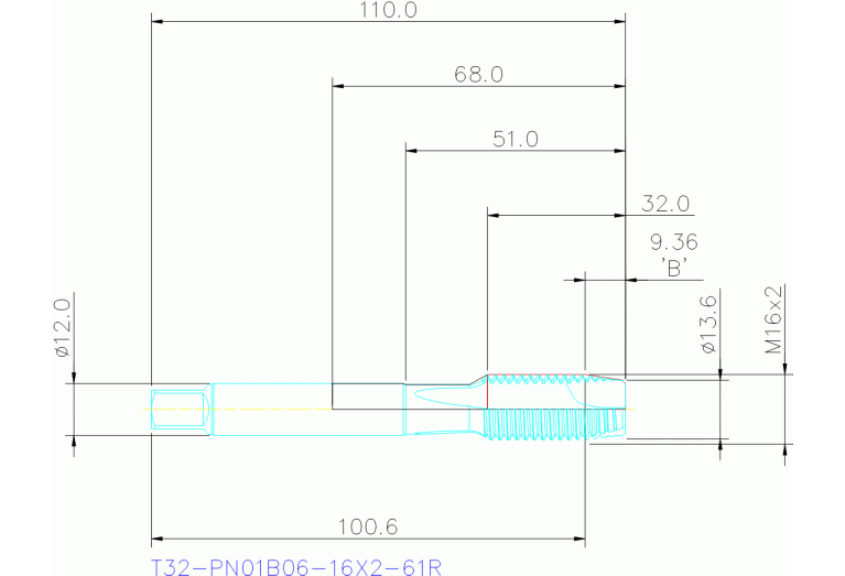T32-PN01B06-16X2-61R