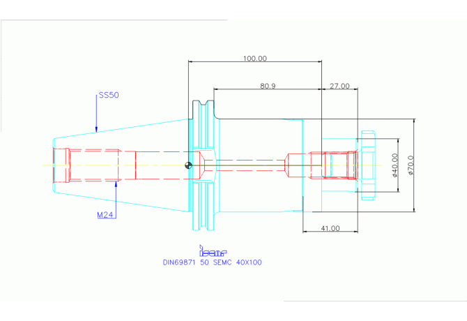 DIN69871 50 SEMC 40X100