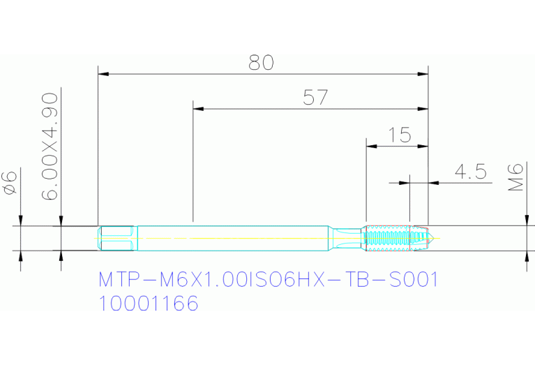 MTP-M6X1.00ISO6HX-TB-S001