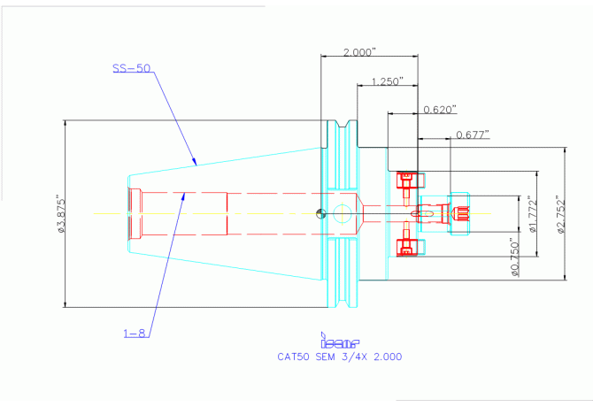 CAT50 SEM 3/4X2.000 C